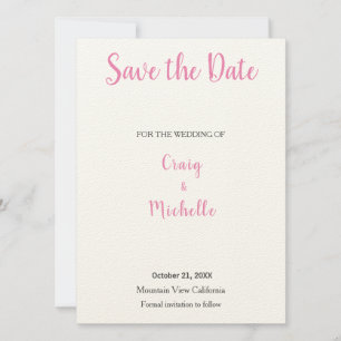 Weddenschap Professional klassiek roze minimalist Save The Date