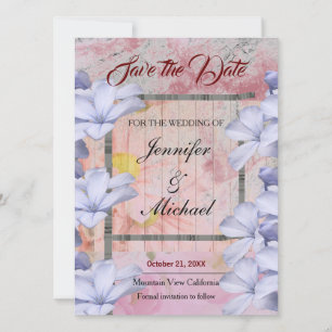 Weddenschap Professional Klassieke Floral Gold Roo Save The Date