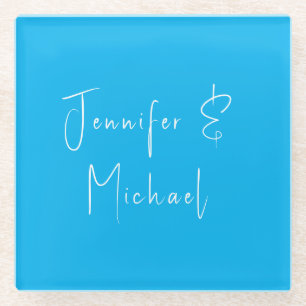 Weddenschap Professional Klassieke hemel blauw Glazen Onderzetter