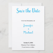 Weddenschap Professional Klassieke hemel blauw Save The Date (Voorkant)