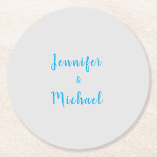 Weddenschap Professionele Klassieke Sky Blue Gray Ronde Kartonnen Onderzetter