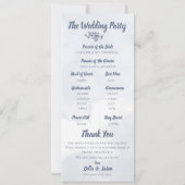 Weddenschap Programma Cute Waterverf Dusty Blue Fl (Achterkant)