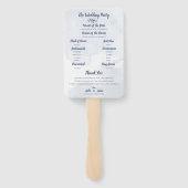 Weddenschap Programma Cute Waterverf Dusty Blue Fl Handwaaier (Achterkant)