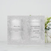 Weddenschap Programma Elegant Silver Faux Glitter (Staand voorkant)