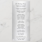 Weddenschap Programma Elegant Silver Faux Glitter Programmakaart (Achterkant)