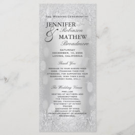 Weddenschap Programma Elegant Silver Faux Glitter Programmakaart