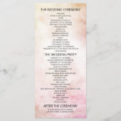 Weddenschap Programma Elegant Waterverf Floral Fea Programmakaart (Achterkant)