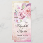 Weddenschap Programma Elegant Waterverf Floral Fea Programmakaart (Voorkant / Achterkant)