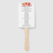 Weddenschap-programma Rood en Oranje ventilator Handwaaier (Achterkant)