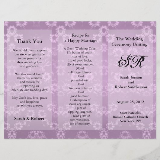 Weddenschap Programma Roze Floral Flyer (Voorkant)