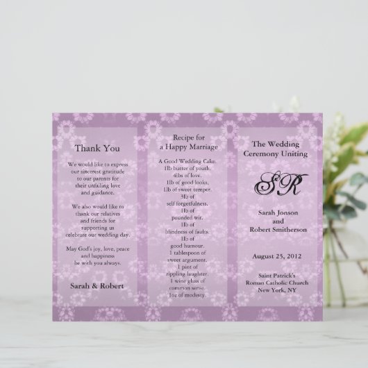 Weddenschap Programma Roze Floral Flyer (Staand voorkant)