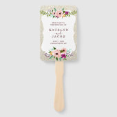 Weddenschap programma voor White Gold Floral Glitt Handwaaier (Voorkant)