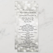 Weddenschap-programma Zilveren glitter-lichten Programmakaart (Voorkant / Achterkant)