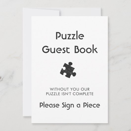 Weddenschap Puzzle Guest Book Sign (Voorkant)