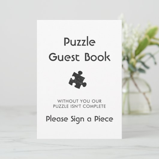 Weddenschap Puzzle Guest Book Sign (Staand voorkant)