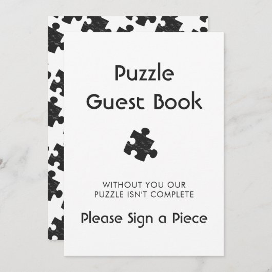 Weddenschap Puzzle Guest Book Sign (Voorkant / Achterkant)