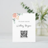 Weddenschap QR code blush florale eucalyptus (Staand voorkant)