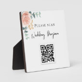 Weddenschap QR code blush florale eucalyptus Fotoplaat (Voorkant)