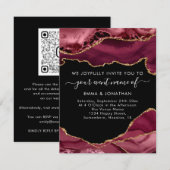 Weddenschap QR-code Burgundy Gold Black (Voorkant / Achterkant)