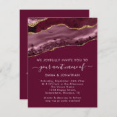 Weddenschap QR Code Burgundy Gold Marble (Voorkant / Achterkant)