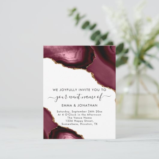 Weddenschap QR-code Burgundy Gold White (Staand voorkant)