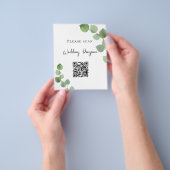 Weddenschap QR-code eucalyptusgrienery Flyer (Hand)