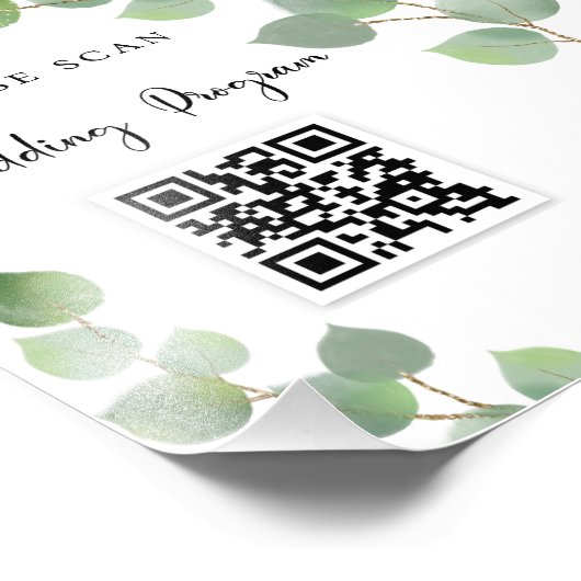 Weddenschap QR-code eucalyptusgrienery Foto Afdruk (Hoek)