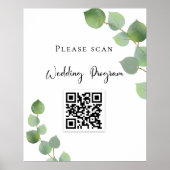 Weddenschap QR-code eucalyptusgrienery Poster (Voorkant)