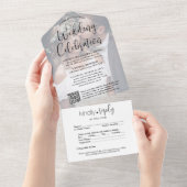Weddenschap QR-code & foto All In One Uitnodiging (Afscheurbaar)