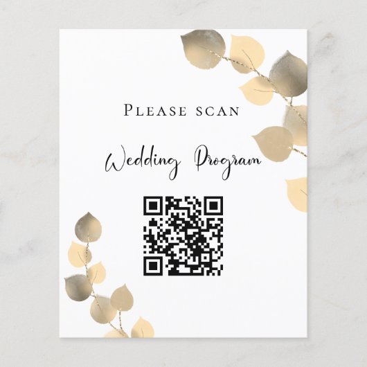 Weddenschap QR-code gouden eucalyptus (Voorkant)