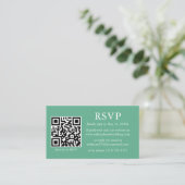 Weddenschap QR Foto Neo Mint Green RSVP Informatiekaartje (Staand voorkant)