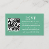 Weddenschap QR Foto Neo Mint Green RSVP Informatiekaartje (Voorkant)