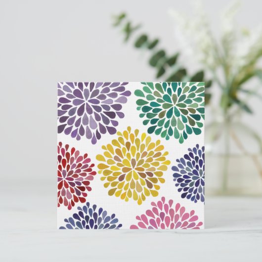 Weddenschap Rainbow Blossom Aangepaste uitnodiging (Staand voorkant)