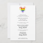 Weddenschap Rainbow Heart LGBT Engaged Couple Phot Kaart (Achterkant)