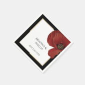Weddenschap Red Poppy Best Day Ever Floral Napkins Servet (Hoek)