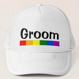 Weddenschap regenboogvlag Banner Groom Trucker Pet