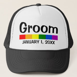 Weddenschap regenboogvlag Banner Groom Trucker Pet
