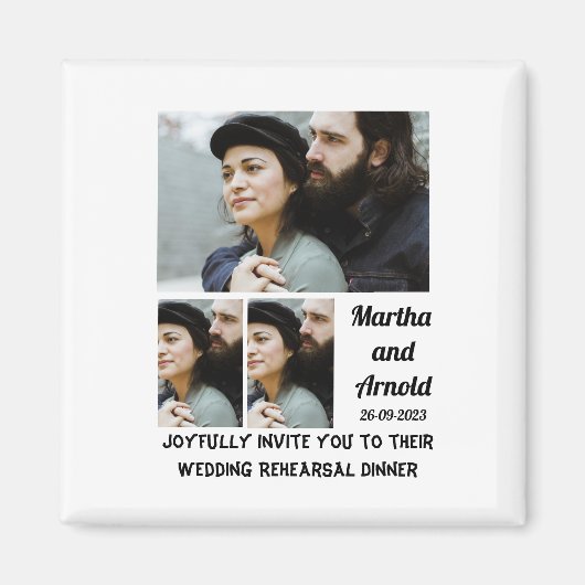 Weddenschap repetitie Aangepast 3 Foto collage Magneet (Voorkant)