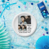 Weddenschap repetitie Aangepast 3 Foto collage Papieren Bordje (Feest)