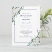 Weddenschap-repetitie Dinner Elegant Floral Blue W Kaart (Staand voorkant)