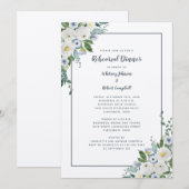 Weddenschap-repetitie Dinner Elegant Floral Chic G Kaart (Voorkant / Achterkant)