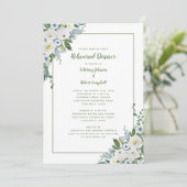 Weddenschap-repetitie Dinner Elegant Floral Green  Kaart (Staand voorkant)