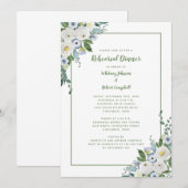 Weddenschap-repetitie Dinner Elegant Floral Green  Kaart (Voorkant / Achterkant)