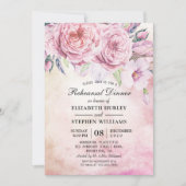 Weddenschap-repetitie Dinner Elegant Waterverf Flo Kaart (Voorkant)