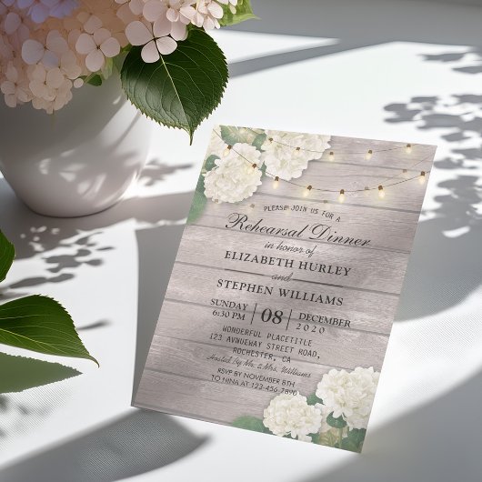 Weddenschap repetitie Dinner Flowers String Light Kaart