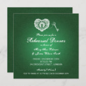 Weddenschap-repetitie Dinner Grunge Hearts Green Kaart (Voorkant / Achterkant)