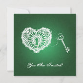 Weddenschap-repetitie Dinner Grunge Hearts Green Kaart (Achterkant)