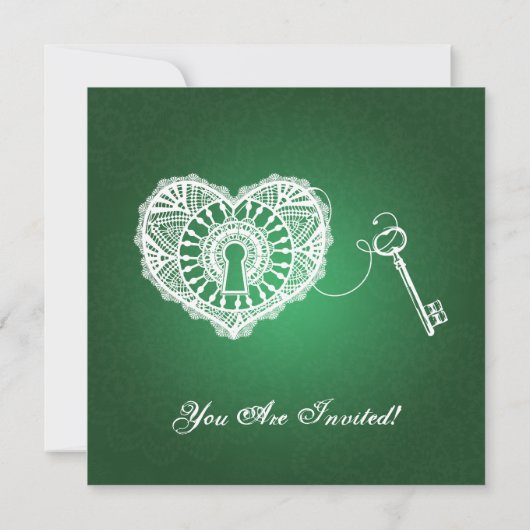 Weddenschap-repetitie Dinner Grunge Hearts Green Kaart (Achterkant)