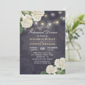 Weddenschap-repetitie Dinner Hydrangeas String Lig Kaart (Staand voorkant)