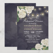 Weddenschap-repetitie Dinner Hydrangeas String Lig Kaart (Voorkant / Achterkant)